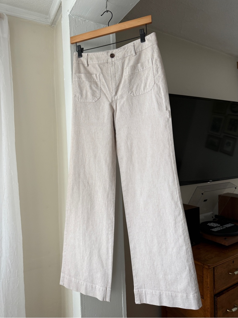 J.Crew Lizzie Pant Size 25 Beige Wide Leg High Rise Trouser Pants
